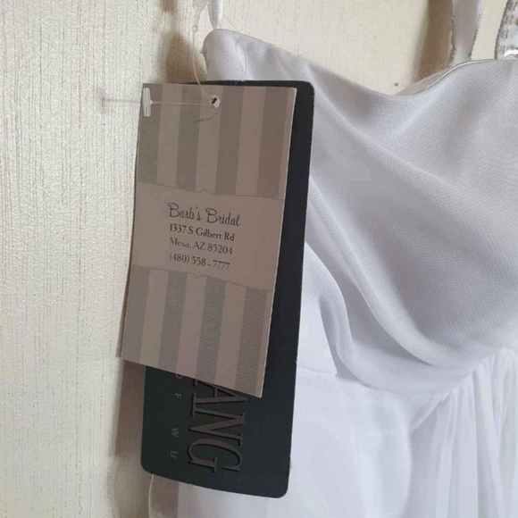 Wedding dress by Derek Iang size 8 original price $475 white silver - Picture 3 of 10